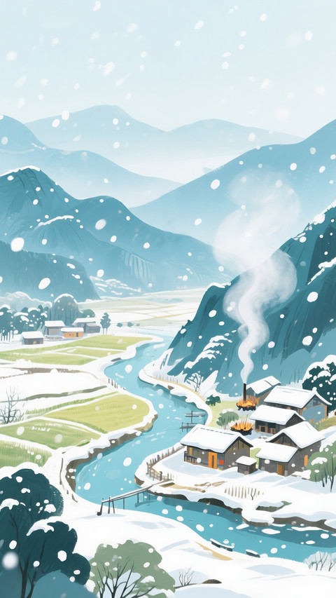 二十四节气之冬至壁纸-锐景创意 screenshot