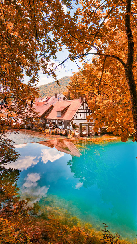Blautopf Germany autumn blue lake screenshot