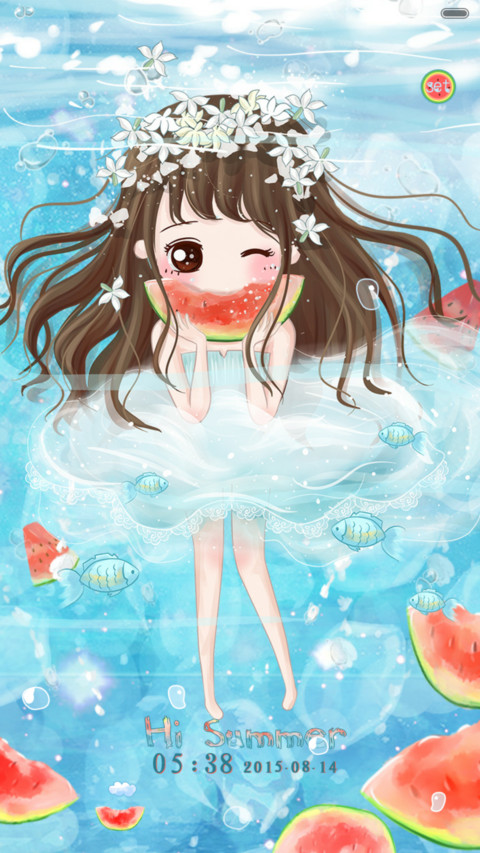  动态 小薇say hi 夏天（多锁屏+音乐界面+自由桌面） screenshot