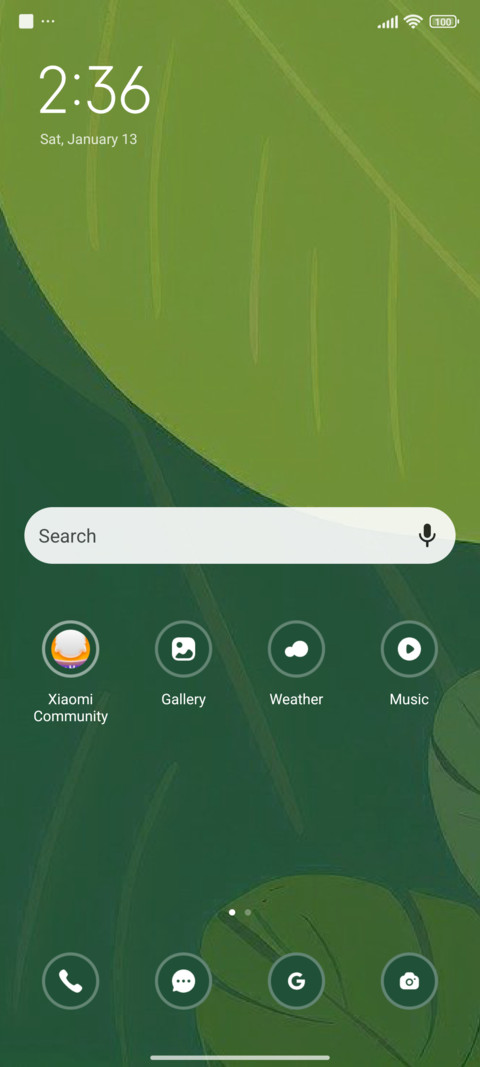 Minimal leaf screenshot