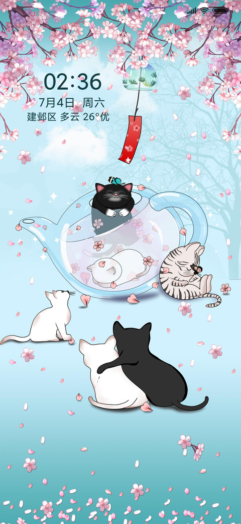 樱花树下的猫咪 screenshot