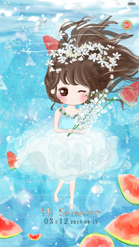  动态 小薇say hi 夏天（多锁屏+音乐界面+自由桌面） screenshot