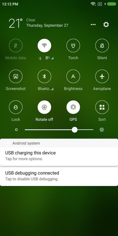 Simple green screenshot