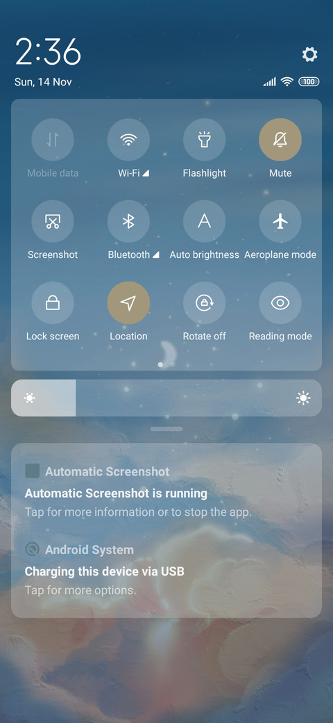 Gentle starry sky screenshot