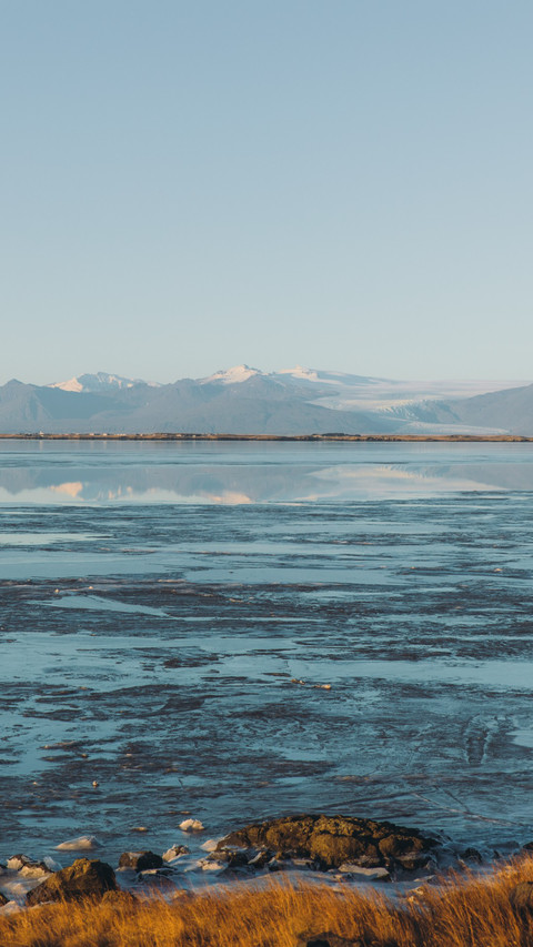Beautiful snowy scenery in Iceland during winter. screenshot