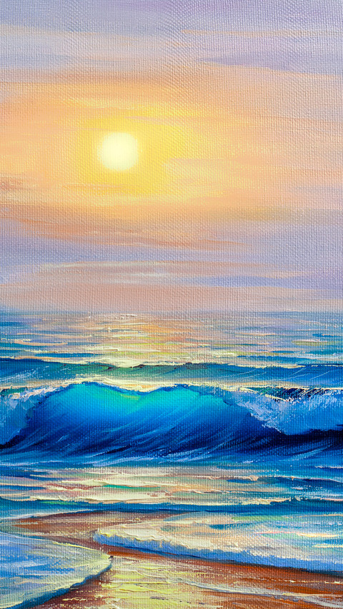 Wave Art Oil Painting screenshot