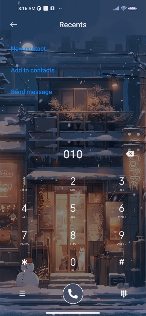 Winter coffee cat screenshot