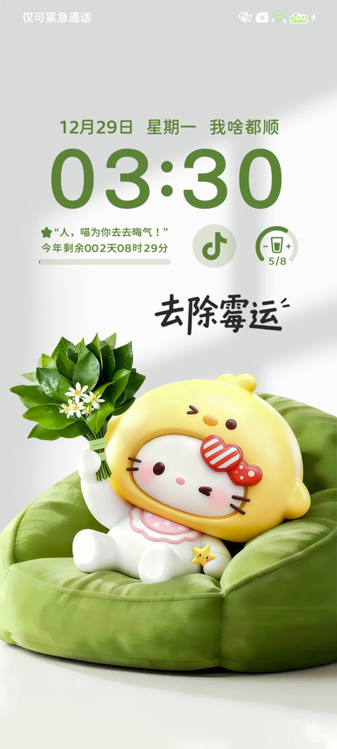 可爱立体柚子叶小猫 screenshot