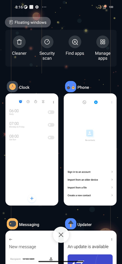 Special Status Bar screenshot