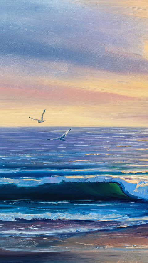 Oil painting by the sea screenshot