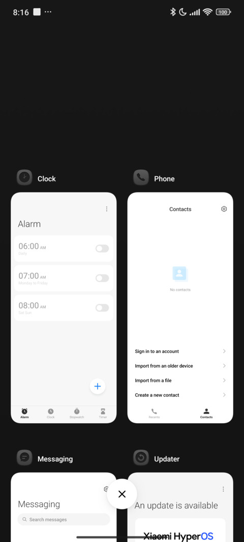 Advanced black screenshot
