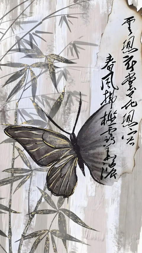 古风蝴蝶壁纸-锐景创意 screenshot
