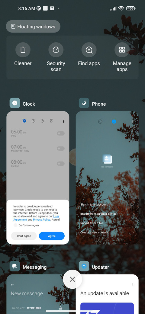 Moon and treetops screenshot