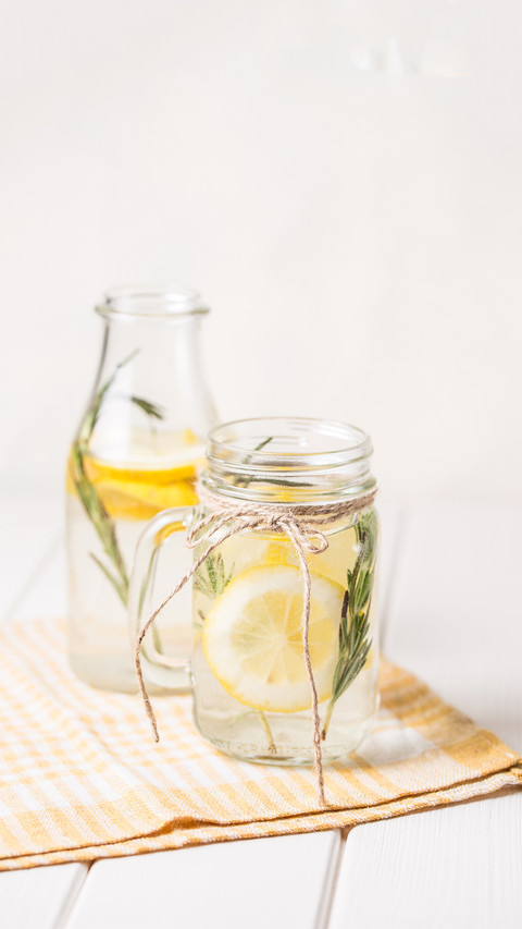 Glass and bottle of frozen homemade lemonade screenshot