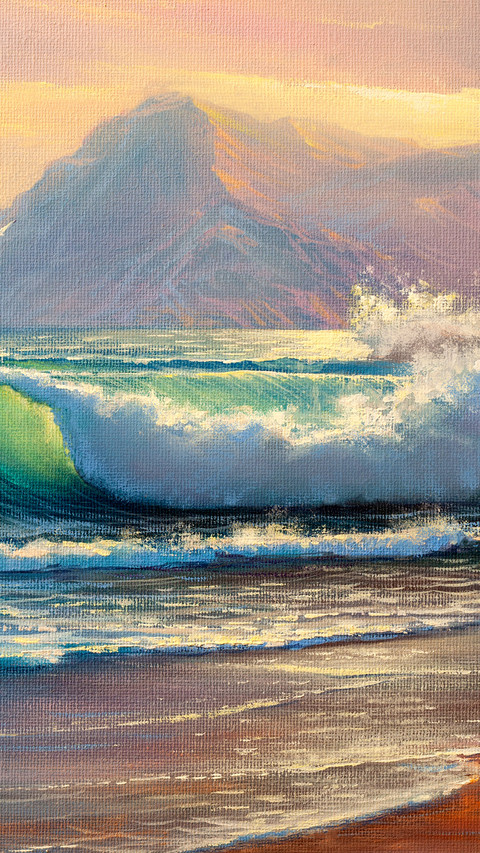 Oil painting of the ocean screenshot