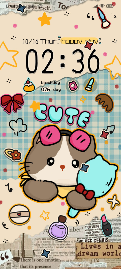 Vintage Glam Cat screenshot
