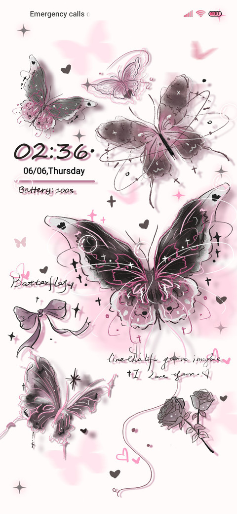 Pink butterfly screenshot