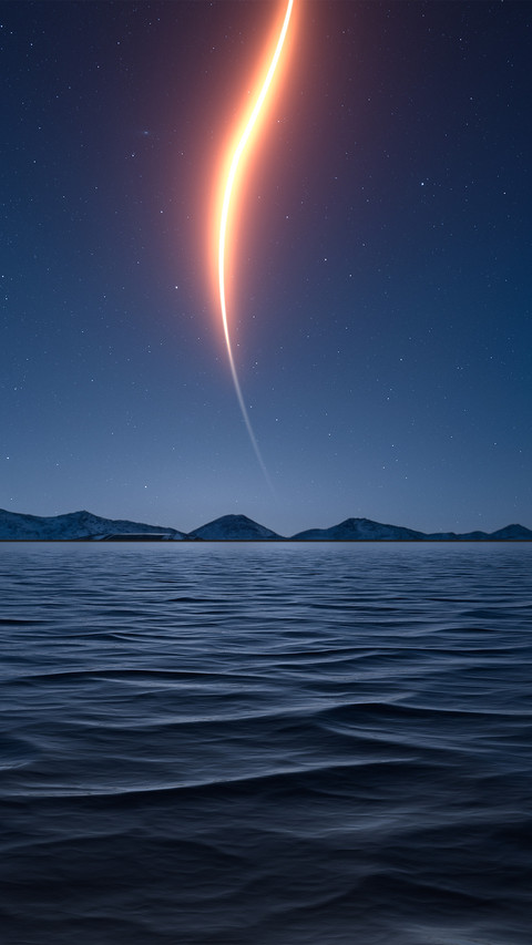 A glimmer of fire in the blue starry sky screenshot