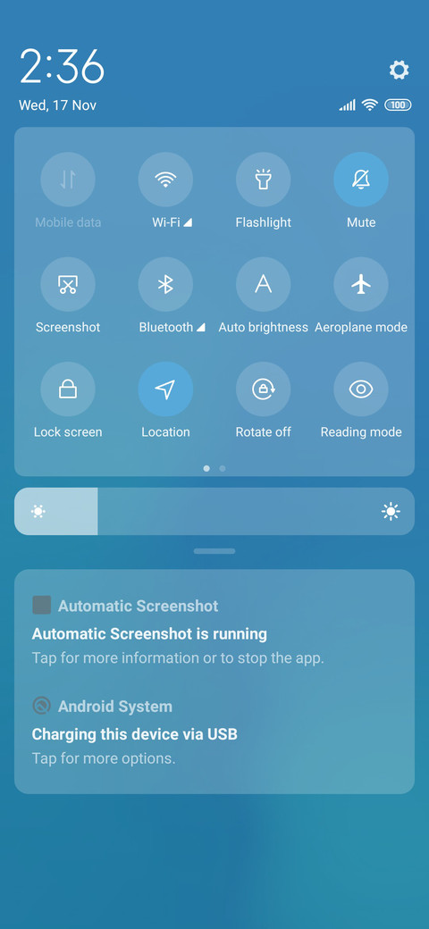 Gradient color screenshot