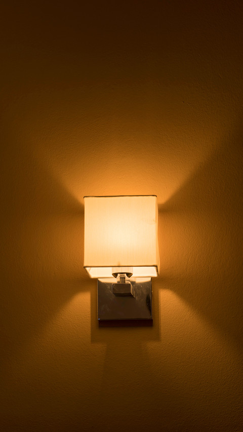 An orange lamp on the wall screenshot