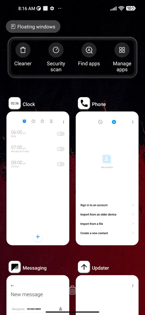 Black red screenshot
