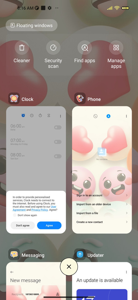 Mood diary screenshot