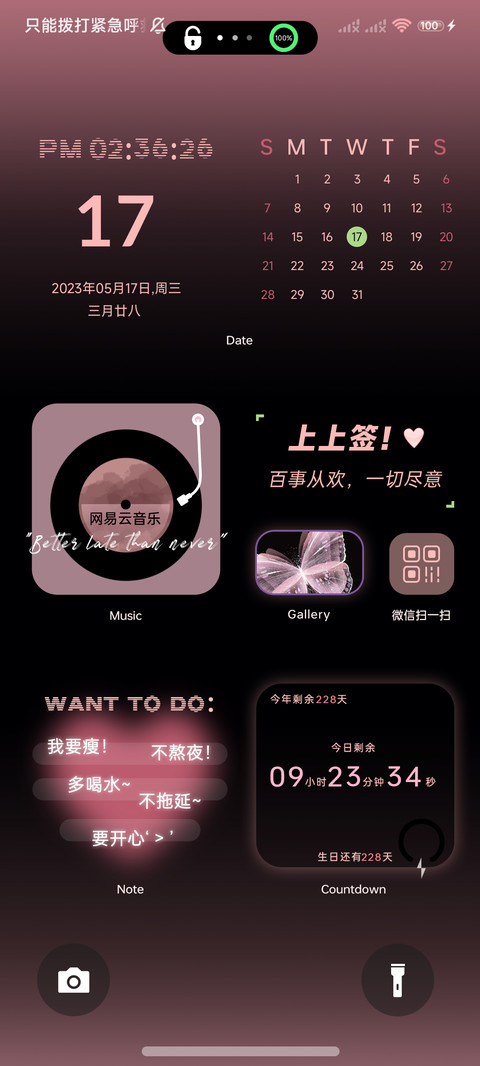 粉黑灵动桌面组件 screenshot
