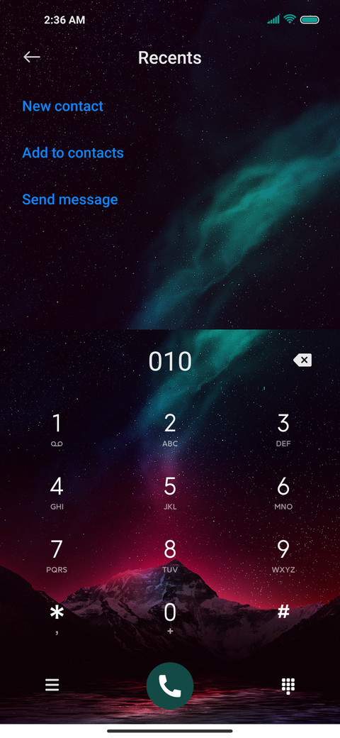 Starry sky screenshot