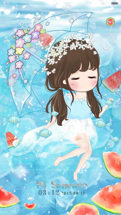  动态 小薇say hi 夏天（多锁屏+音乐界面+自由桌面） screenshot