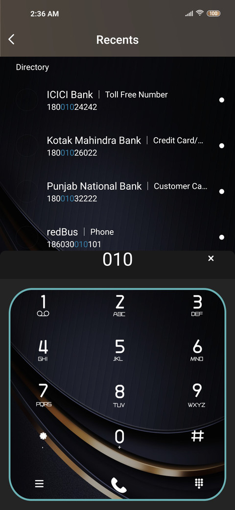 Simple blue gold screenshot