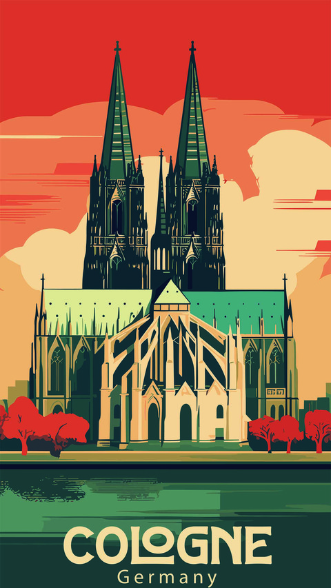 Vintage Travel Posters Set of Cologne, Germany screenshot
