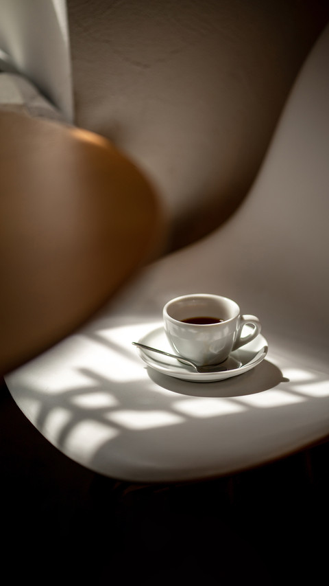 Cup of coffee on table wooden table screenshot