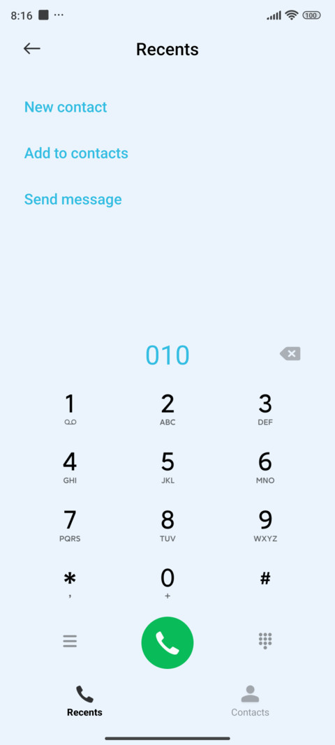 Classic light blue screenshot