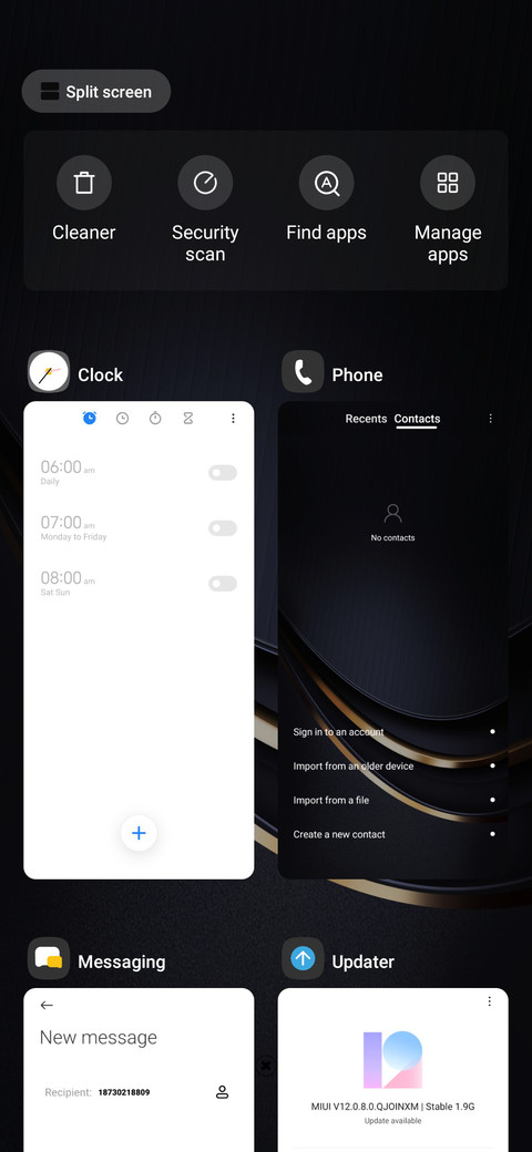 Simple blue gold screenshot