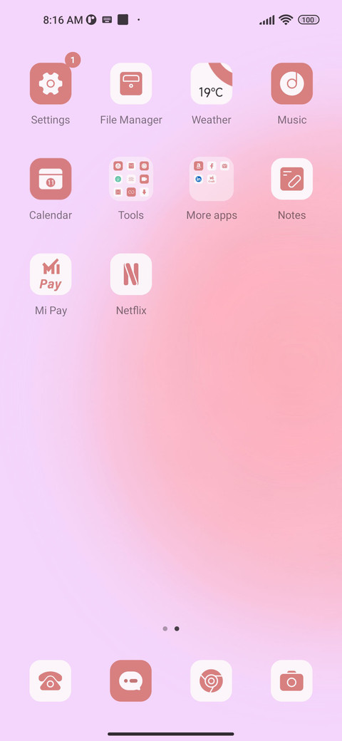 Minimalist pink screenshot