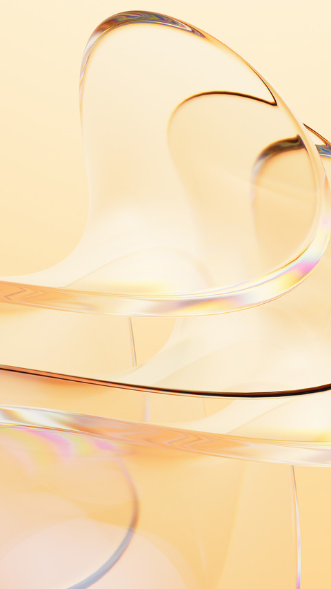 Golden transparent glass curved surface screenshot