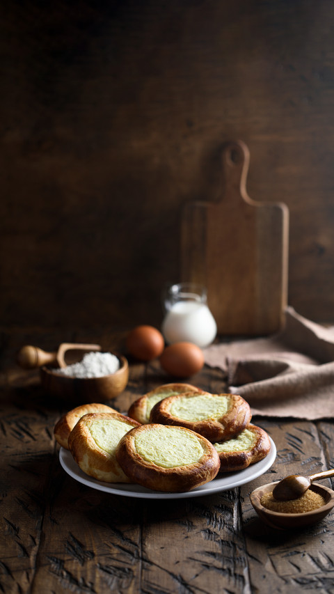 Homemade cottage cheese pastry on a white plate screenshot