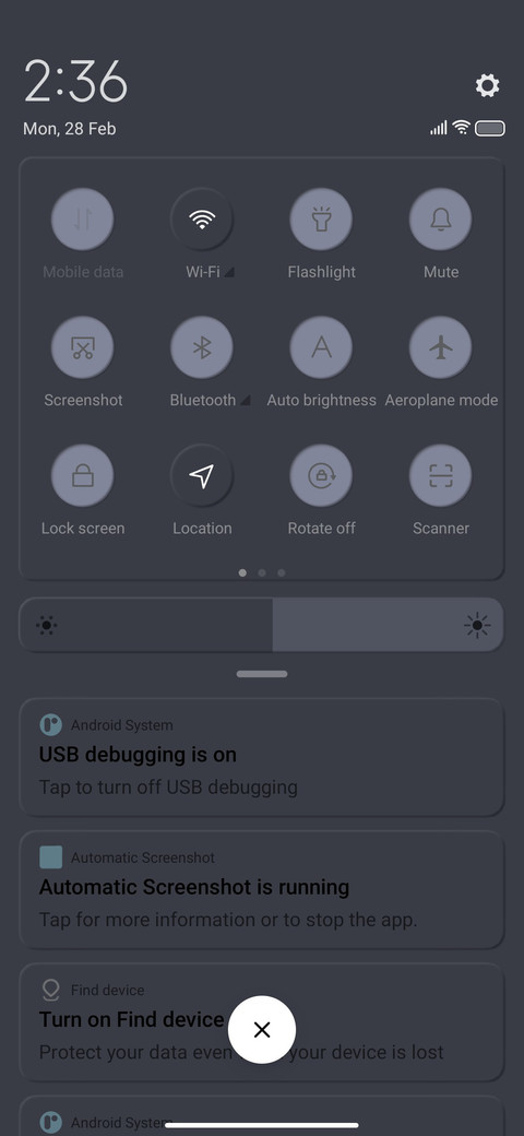 Gloomy UI screenshot