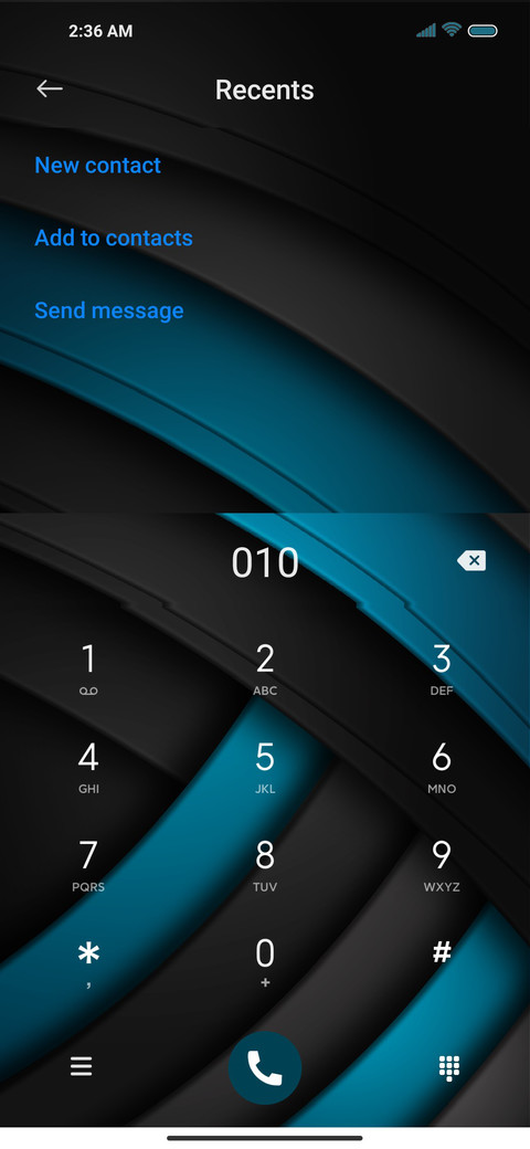 Simple blue black screenshot
