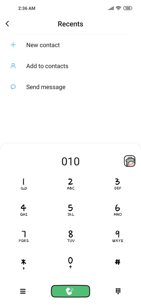 Green icon screenshot