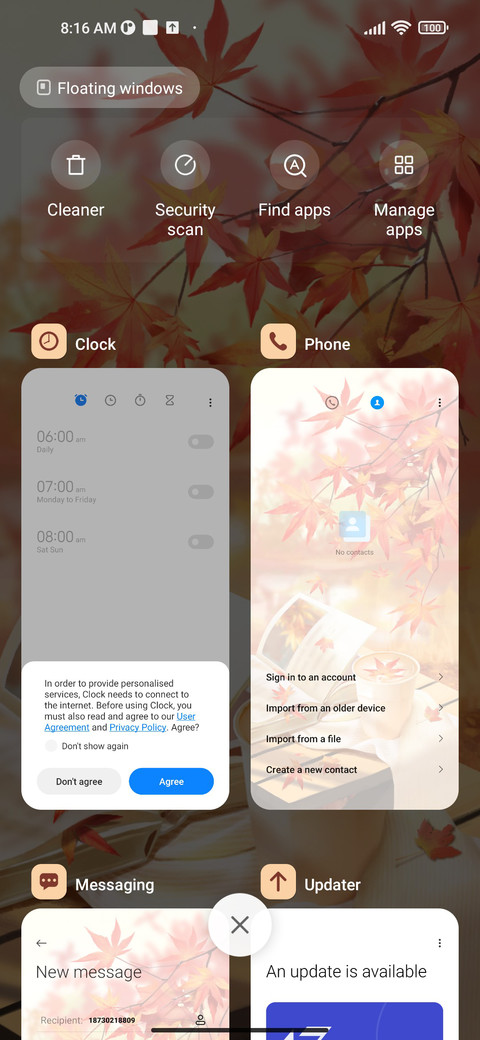 Red leaves screenshot