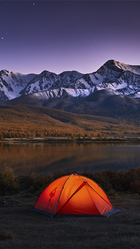 Tent near by Lake and Moutains screenshot