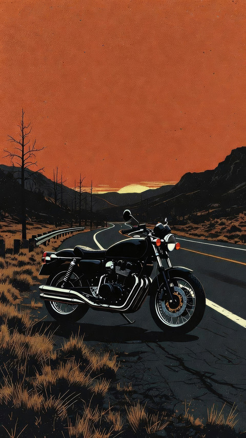 Desert sunset and motorcycle 2 screenshot
