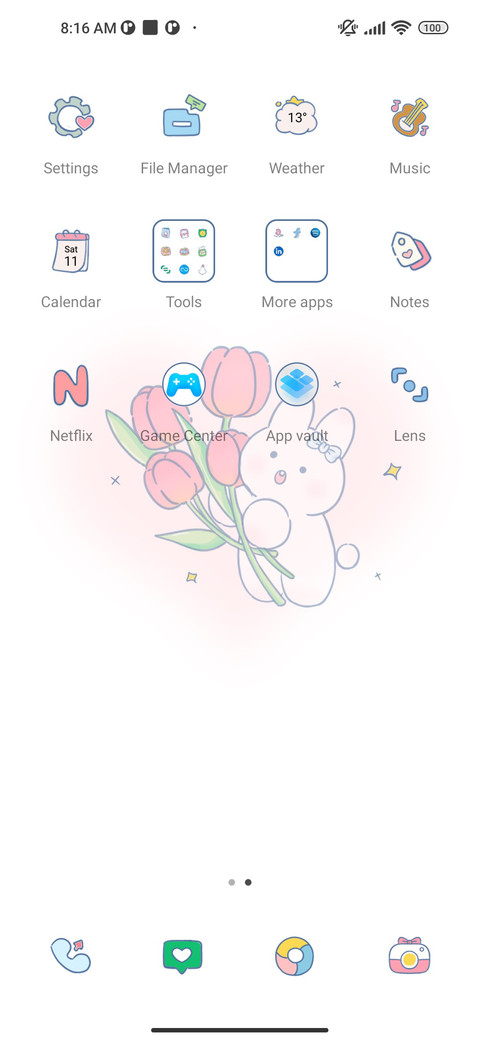 Rabbit with tulips screenshot