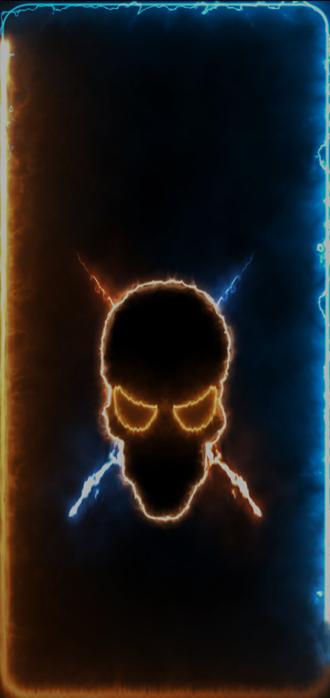 酷炫爆燃闪电骷髅头 screenshot