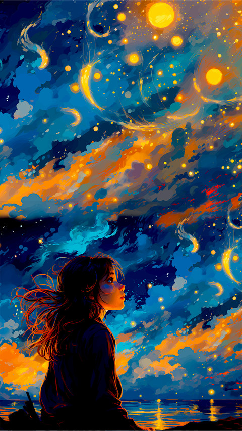 天空的插画——拍信图库 screenshot