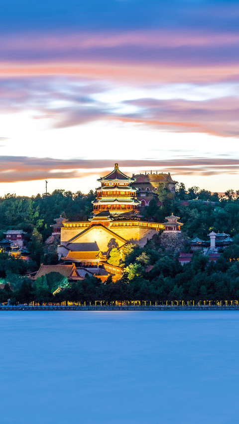 Imperial Summer Palace in Beijing at sunset,China screenshot