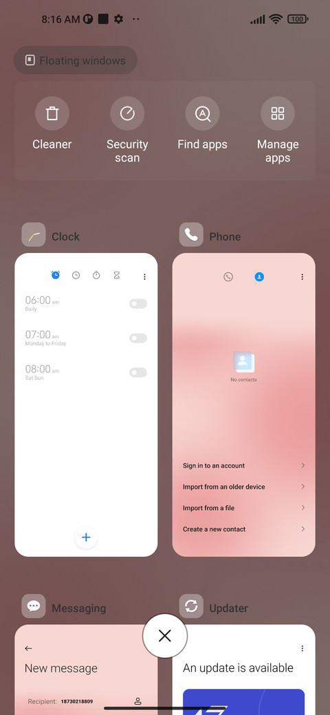 Custom check-in screenshot