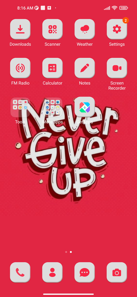 Never give up screenshot