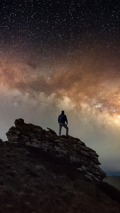 Man Standing Alone Under The Stars screenshot